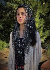 Sevillana Cherry Blossom Black Lace Mantilla Chapel Veil